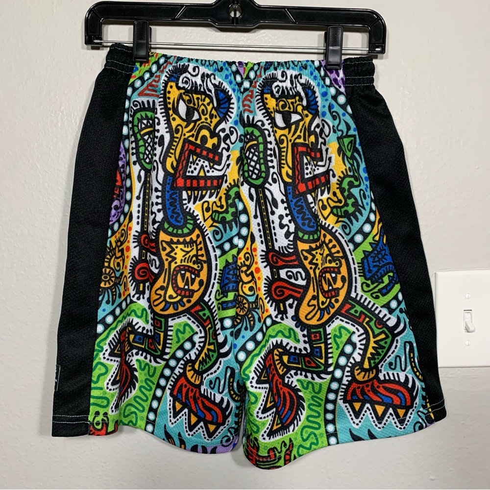 Wavedog Lax Lacrosse Shorts‎ Funky Art Polyester Mesh Shorts Small
